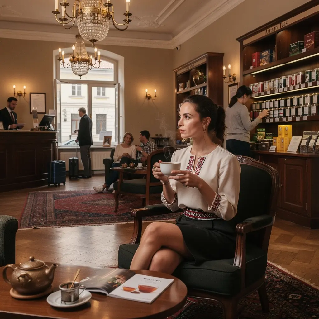 Suhe biljke i cvjetovi za čaj, prikazani u drvenoj kutiji s prozorom.