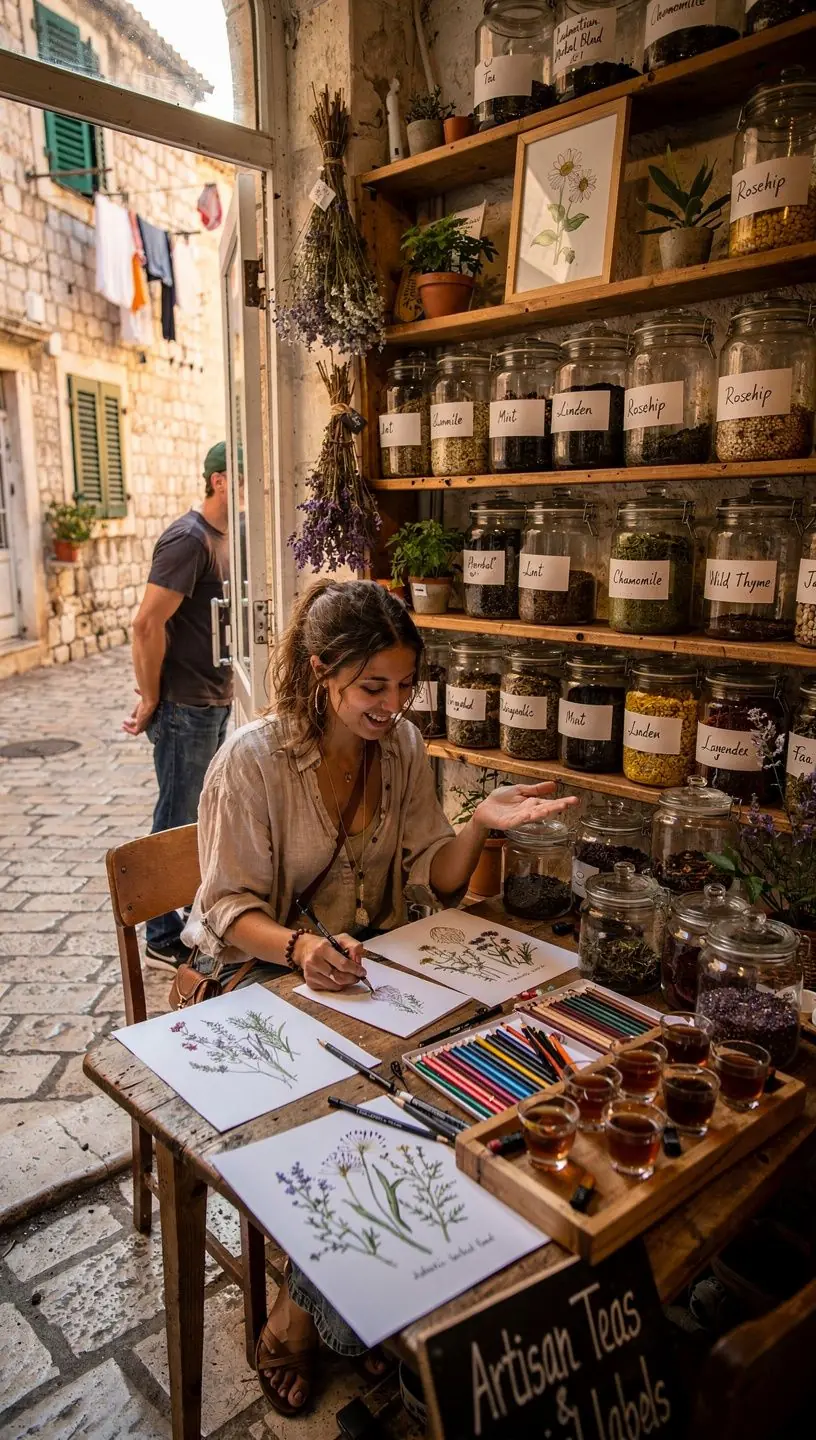 Zajedničko druženje prijatelja uz čaj, s domaćim kolačima na stolu.